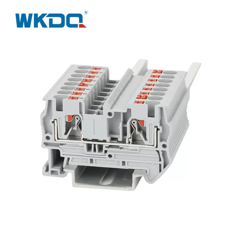 DIN Rail 4sqmm Spring Push In Terminal Block