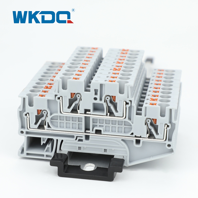 Din Rail Push In Double Level Terminal Block