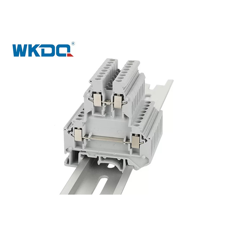 DIN Rail Screw Electric Terminal Block Panel Mounted Feed Through Screw Cage