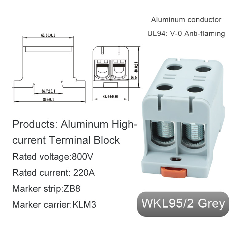 Double Entry High Current Aluminum Terminal Block