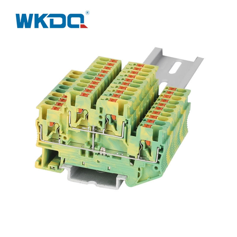 Easily Inserted Electrical Terminal Block Yellow and Green Durable Wire Connector Block