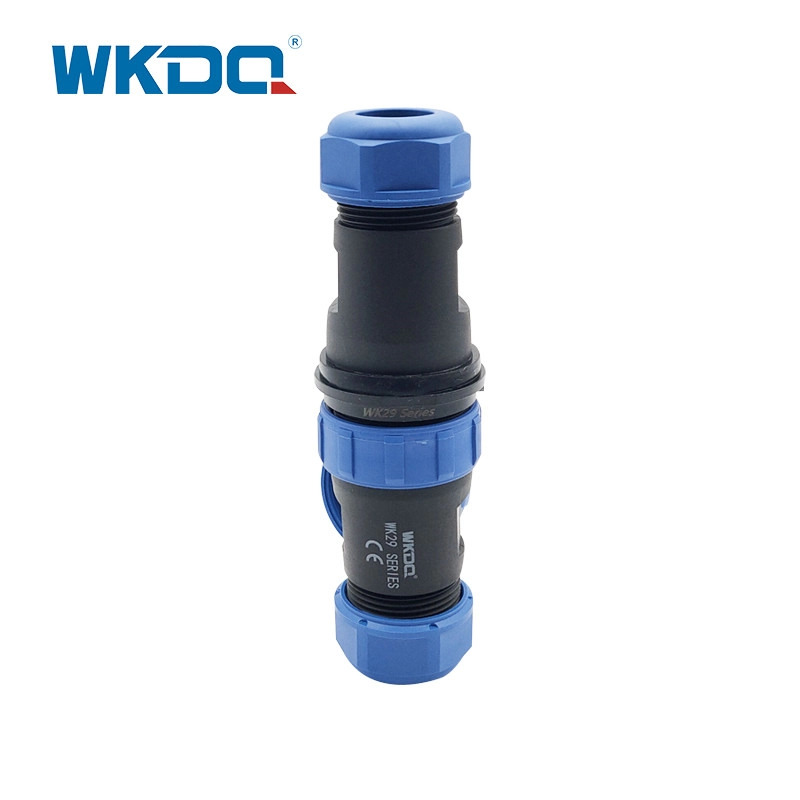 IP68 Threaded Plug Socket Waterproof Connector Inline Type Wk29 Docking Pin