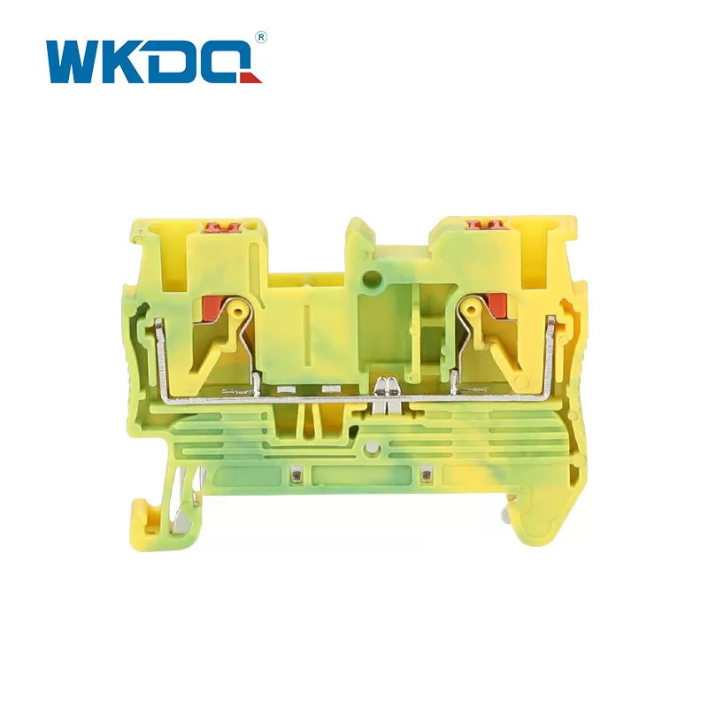 JPT 2.5-PE Push Fit Grounding Terminal Block Connector 31A Rated Current 24-12 AWG Conductor Size Green and Yellow