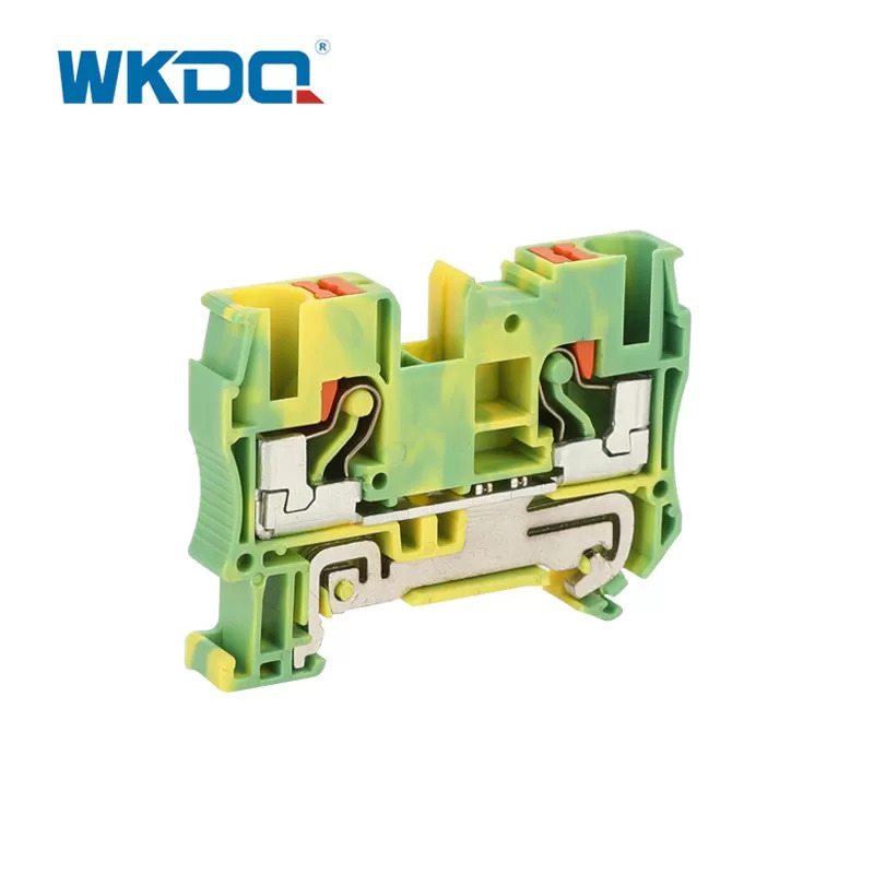 JPT 6-PE Phoenix Push In Terminal Block Connector PT Feed Through Grounding Protective PE Modular Green and Yellow