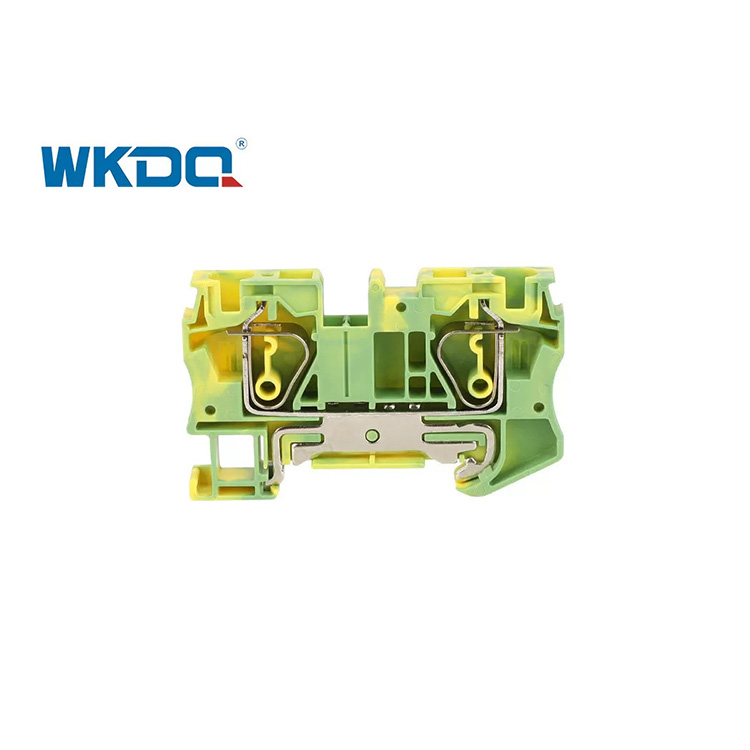 JST 6-PE Universal Din Rail Power Distribution Block , Spring Loaded Wire Connector PE Ground