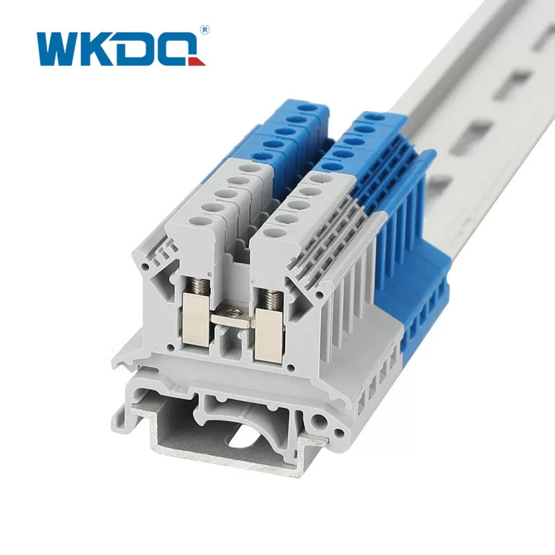 PA66 Din Rail Screw Terminal Block Flame Proof For Bridging