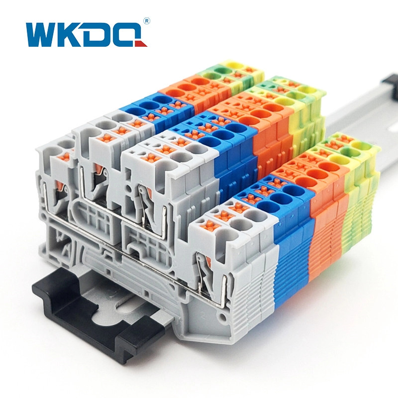 Push In Connection Feed Through Din Rail Mount Terminal Block IEC 60947-7-1 Standard